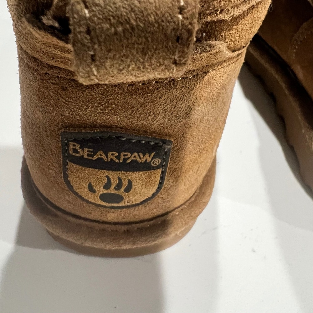 Bearpaw Elle Micro Hickory Brown Suede Ankle Boots Womens Size 8